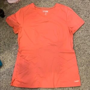 Landau Stretch Scrub Top Coral
